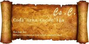 Császka Cecília névjegykártya