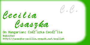 cecilia csaszka business card